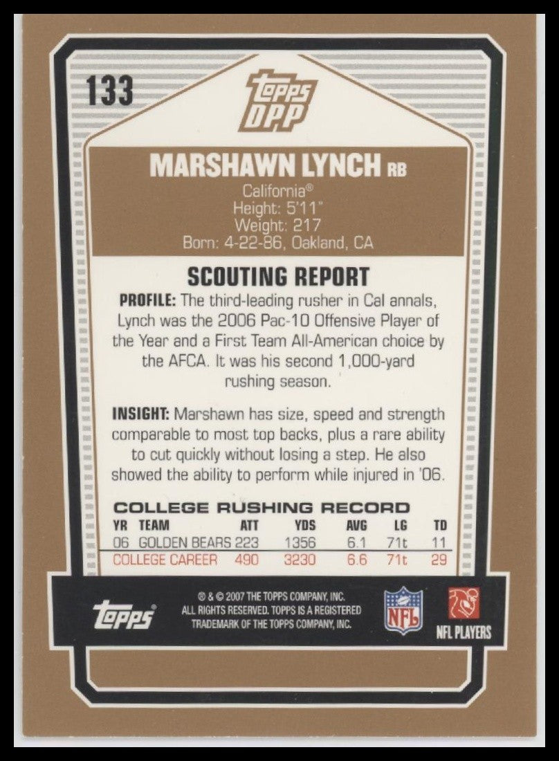 2007 Topps Draft Picks & Prospects #133 Marshawn Lynch