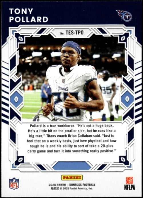 2025 Panini Donruss Tony Pollard #TES-TPO The Elite Series Titans
