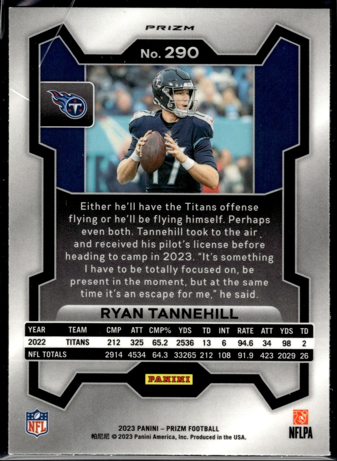 2023 Panini Prizm Ryan Tannehill #290 Black and White Checker Titans