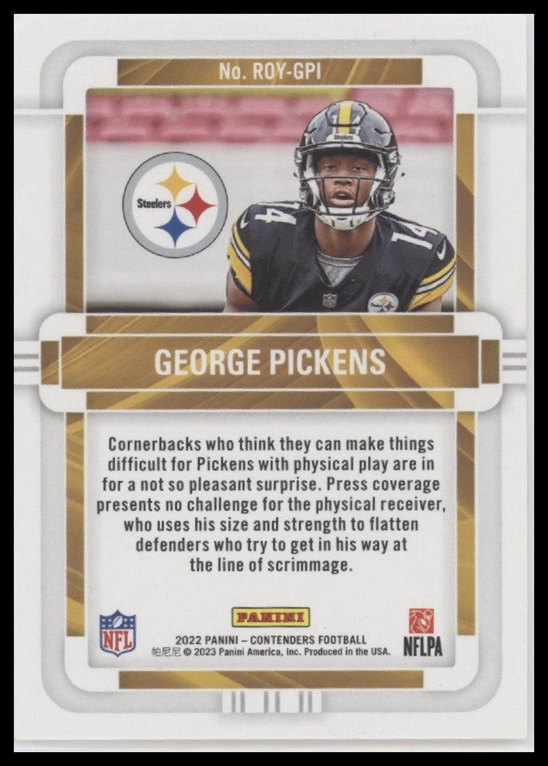 2022 Panini Contenders George Pickens Pittsburgh Steelers