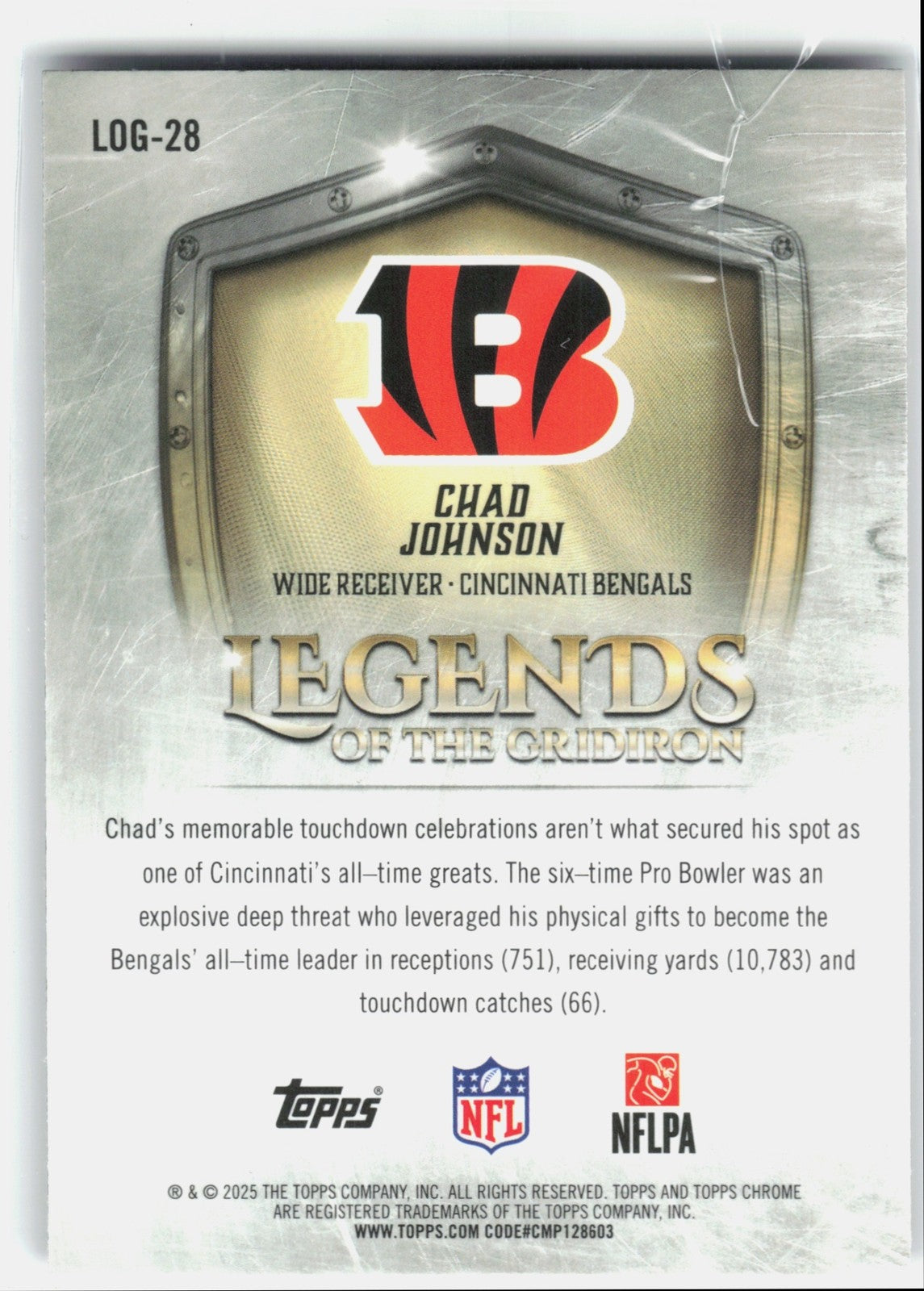 2025 Topps Chrome Chad Johnson #LOG-28 Legends of the Gridiron Bengals