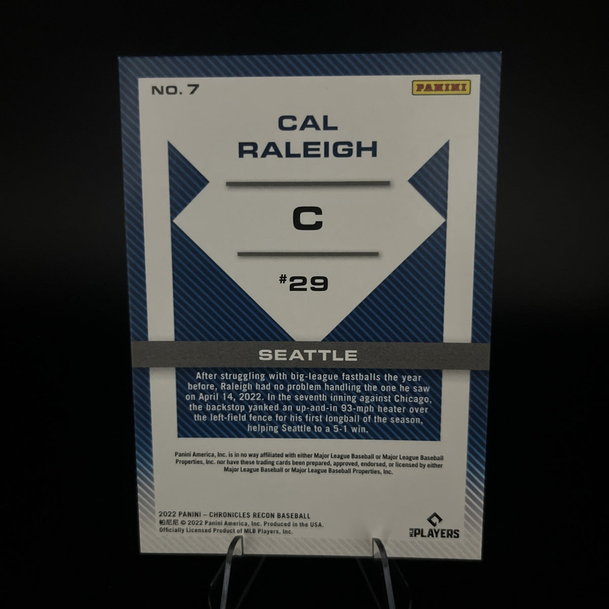 2022 Panini Chronicles - Recon Cal Raleigh #7 (RC)