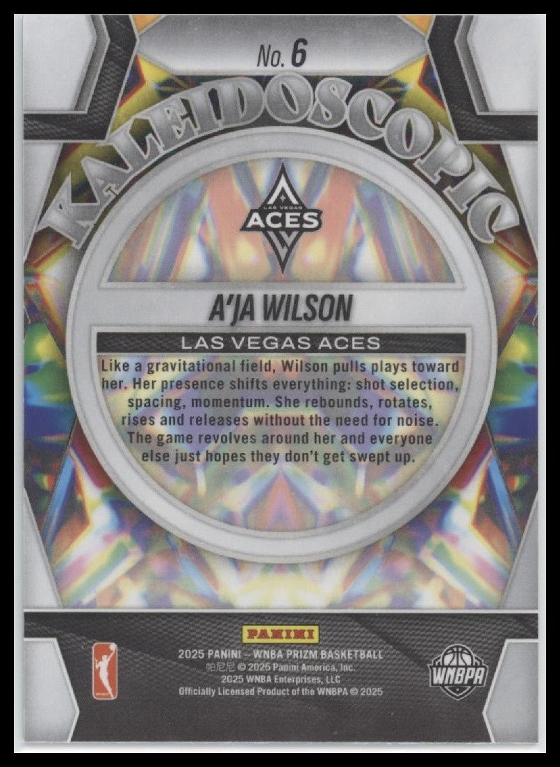 2025 Panini Prizm WNBA #6 A’ja Wilson Kaleidoscopic Las Vegas Aces