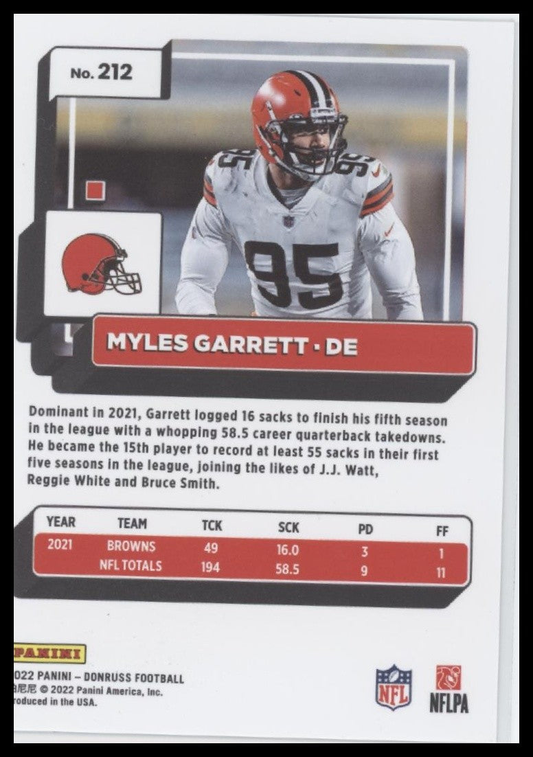 2022 Donruss Myles Garrett Cleveland Browns