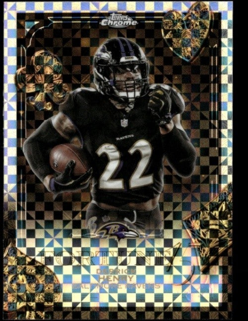 2025 Topps Chrome Derrick Henry #F15-10 Fortune 15 Refractor Ravens