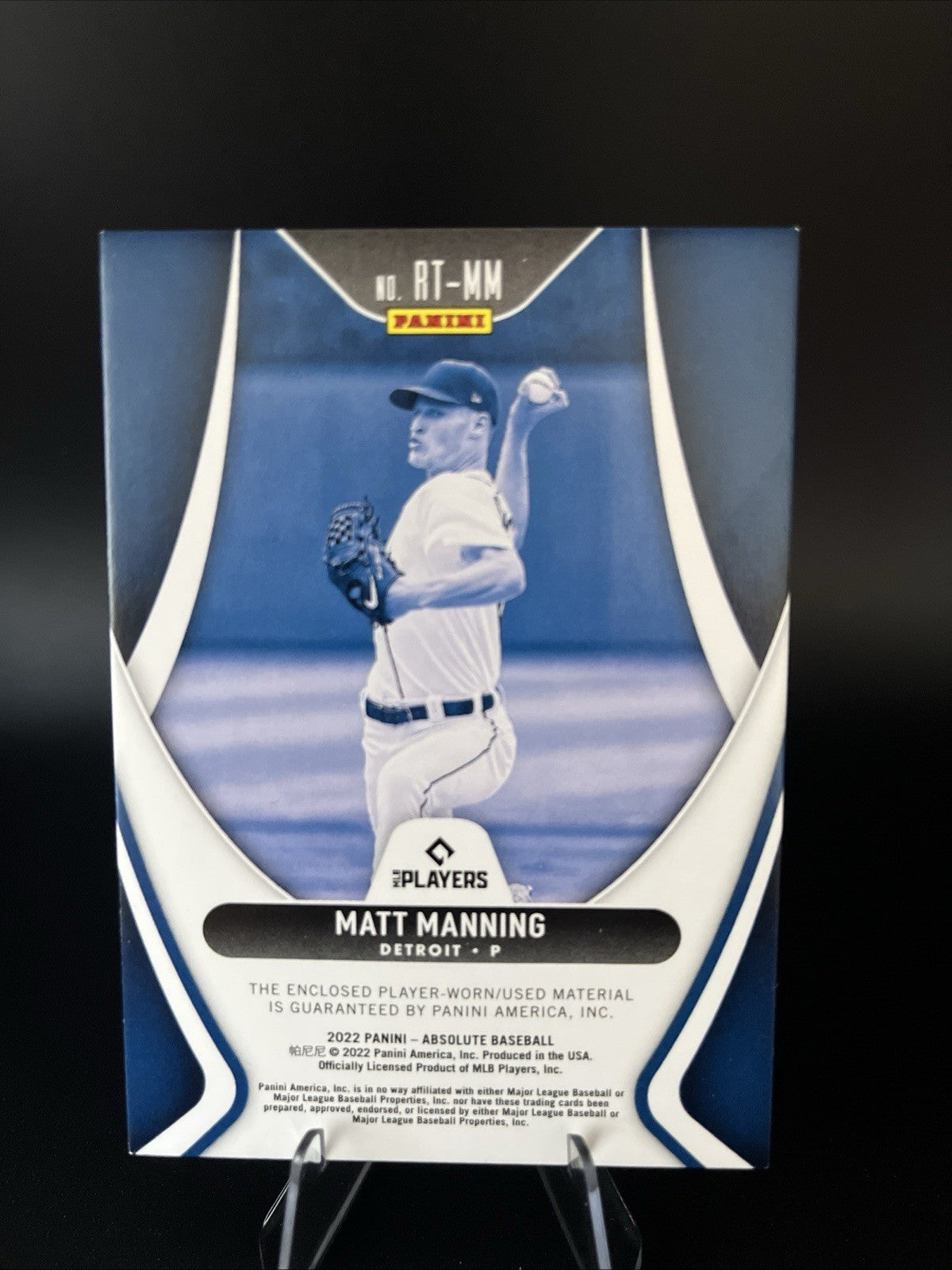 2022 Panini Absolute - Retail Rookie Threads Matt Manning #RT-MM Gold /10 (MEM,