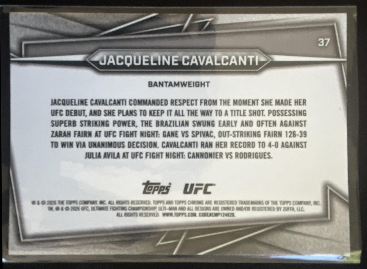 2026 Topps Chrome UFC Jacqueline Cavalcanti #37 Aqua Refractor 64/199 RC