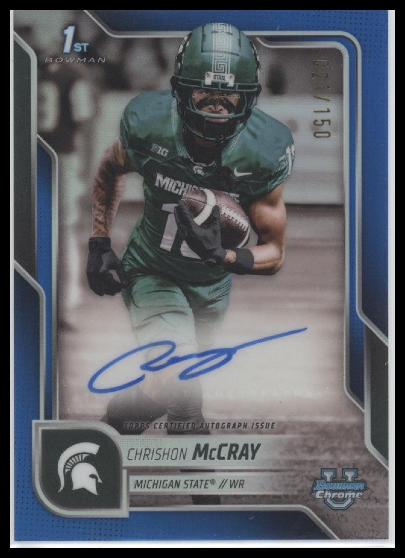 2025 Chrishon McCray  Bowman U Chrome #BCA-CMC  Auto Blue 021/150 Near Mint