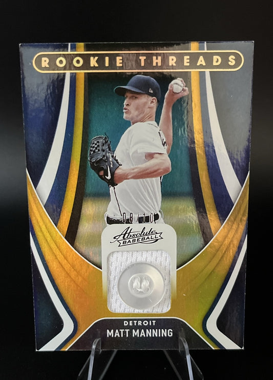 2022 Panini Absolute - Retail Rookie Threads Matt Manning #RT-MM Gold /10 (MEM,
