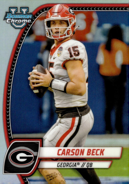 2024 Bowman Chrome University Carson Beck #2 Refractor Bulldogs