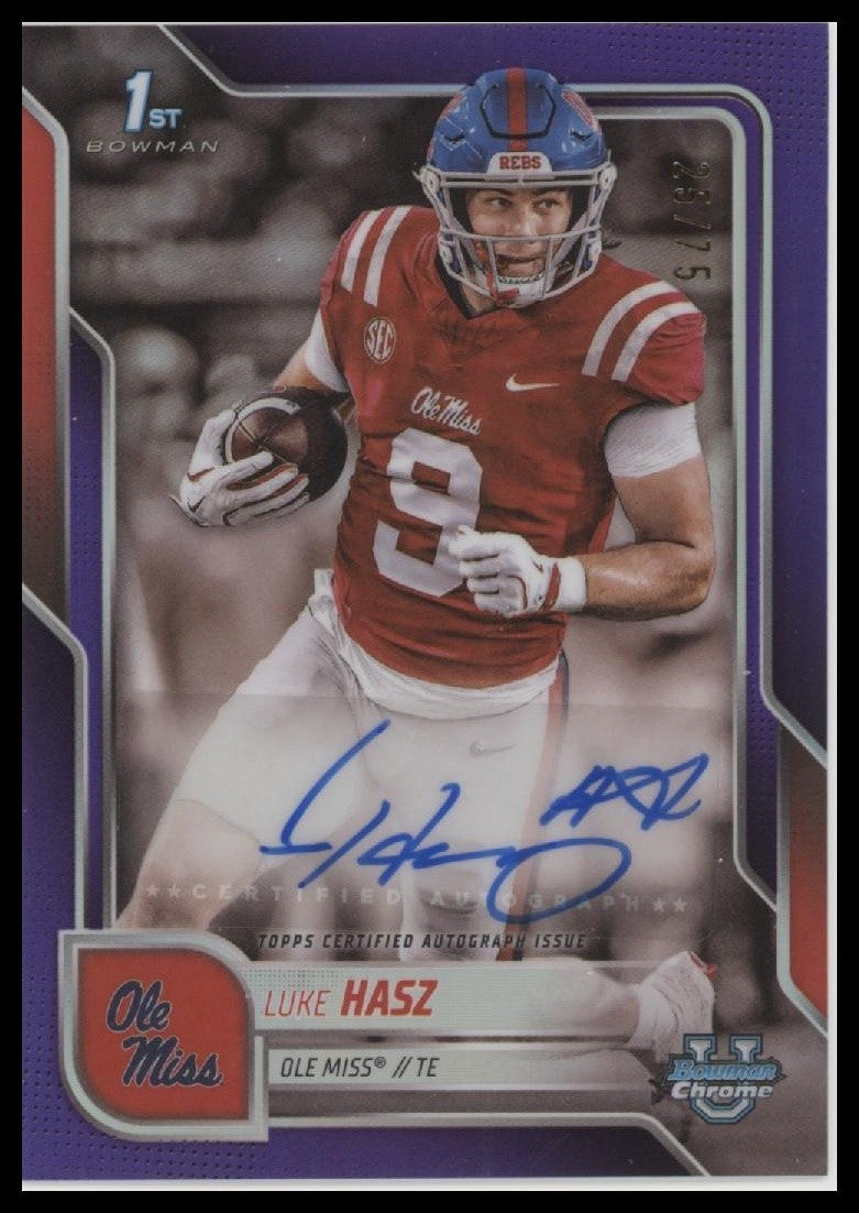 Luke Hasz 2025 Bowman University Chrome #BCA-LH Auto /75
