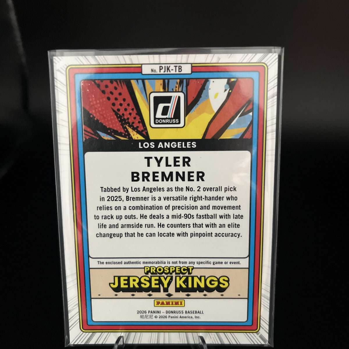2026 Panini Donruss - Prospect Jersey Kings Tyler Bremner #PJK-TB Orange Ice...