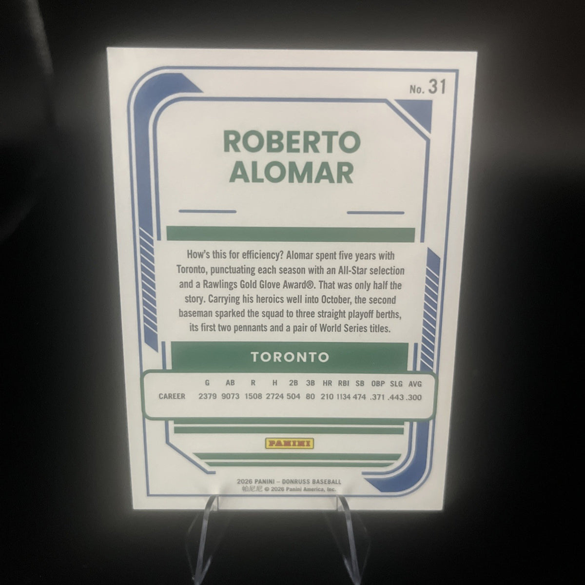 2026 Donruss #31 Roberto Alomar Red and Blue
