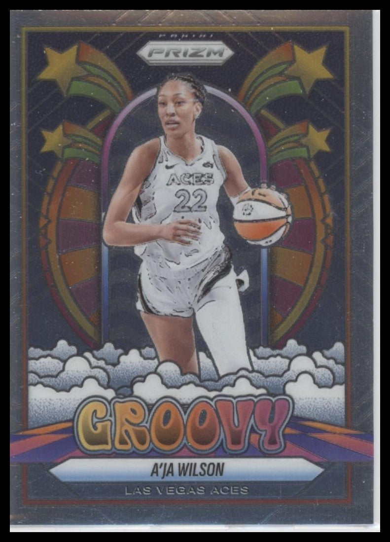 2025 Panini Prizm WNBA #1 A'ja Wilson Groovy Las Vegas Aces #2