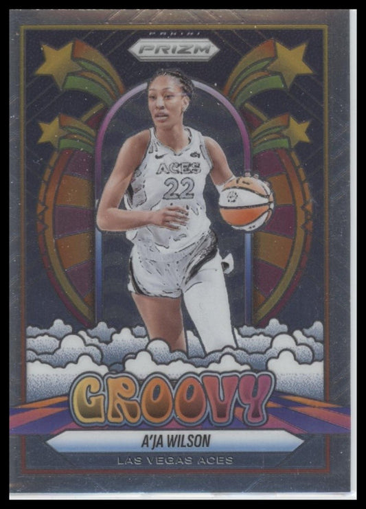 2025 Panini Prizm WNBA #1 A'ja Wilson Groovy Las Vegas Aces #2