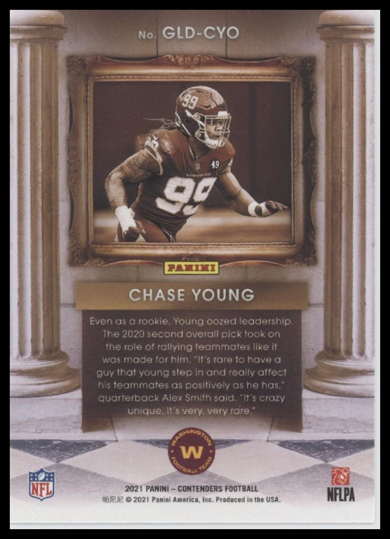 2021 Panini Contenders Chase Young Washington Football Team GLD-CYO