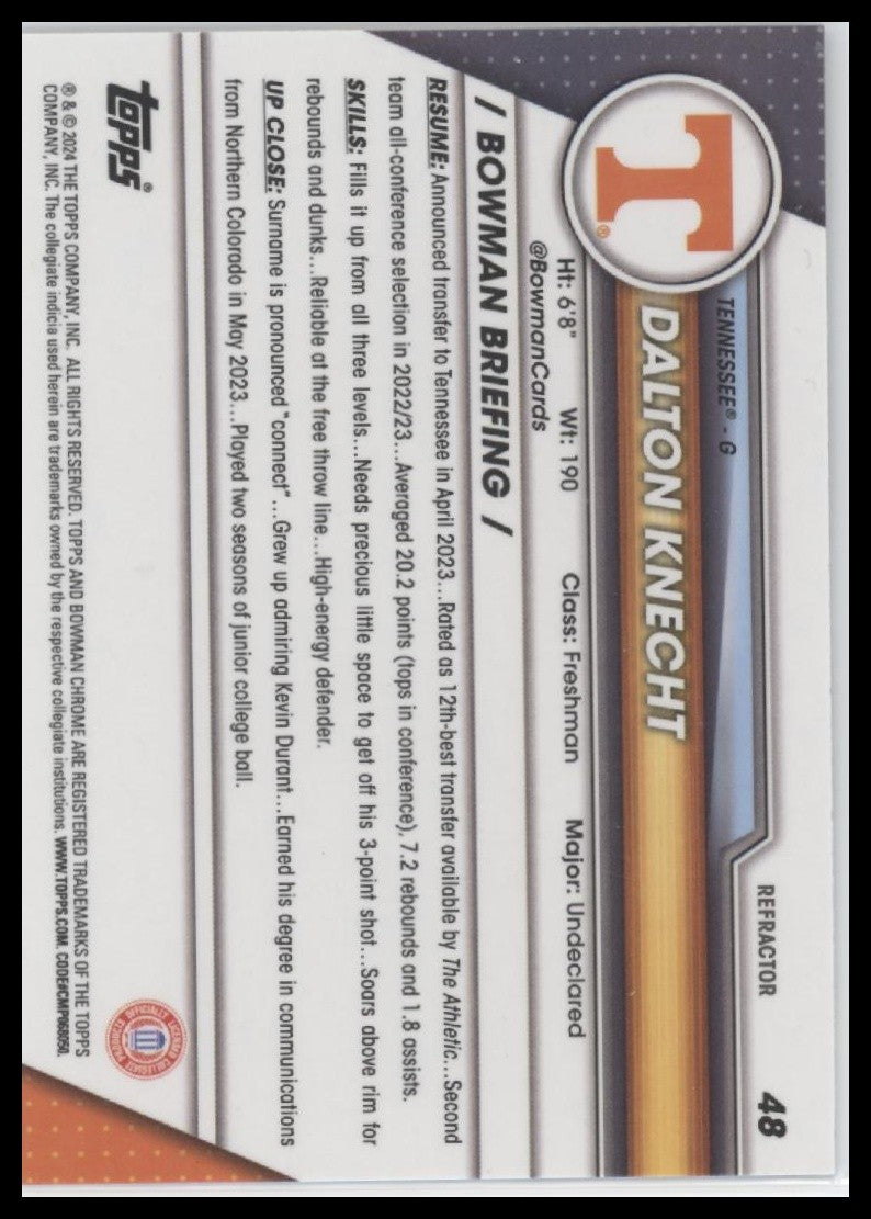 2023 Dalton Knecht 2023-24 Bowman U Chrome #48  Near Mint or Better Refractor