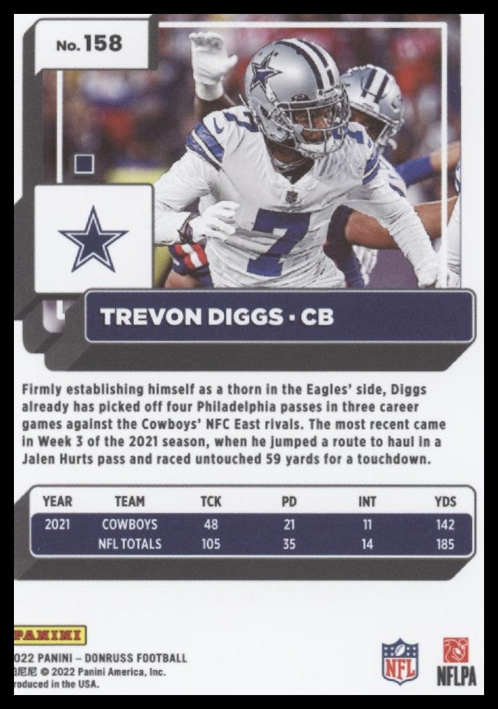 Trevon Diggs 2022 Donruss Gold Proof Press  #158 Near Mint or Better