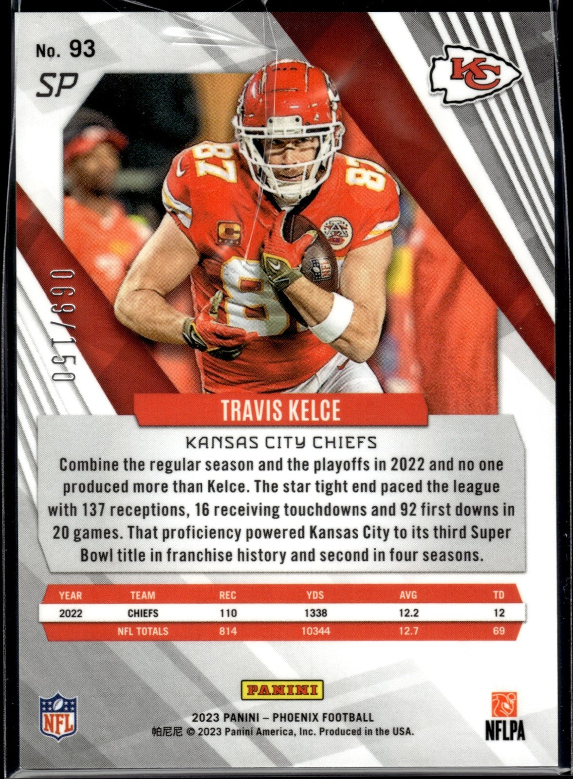 2023 Panini Phoenix Travis Kelce #93 Lava 69/150 Chiefs
