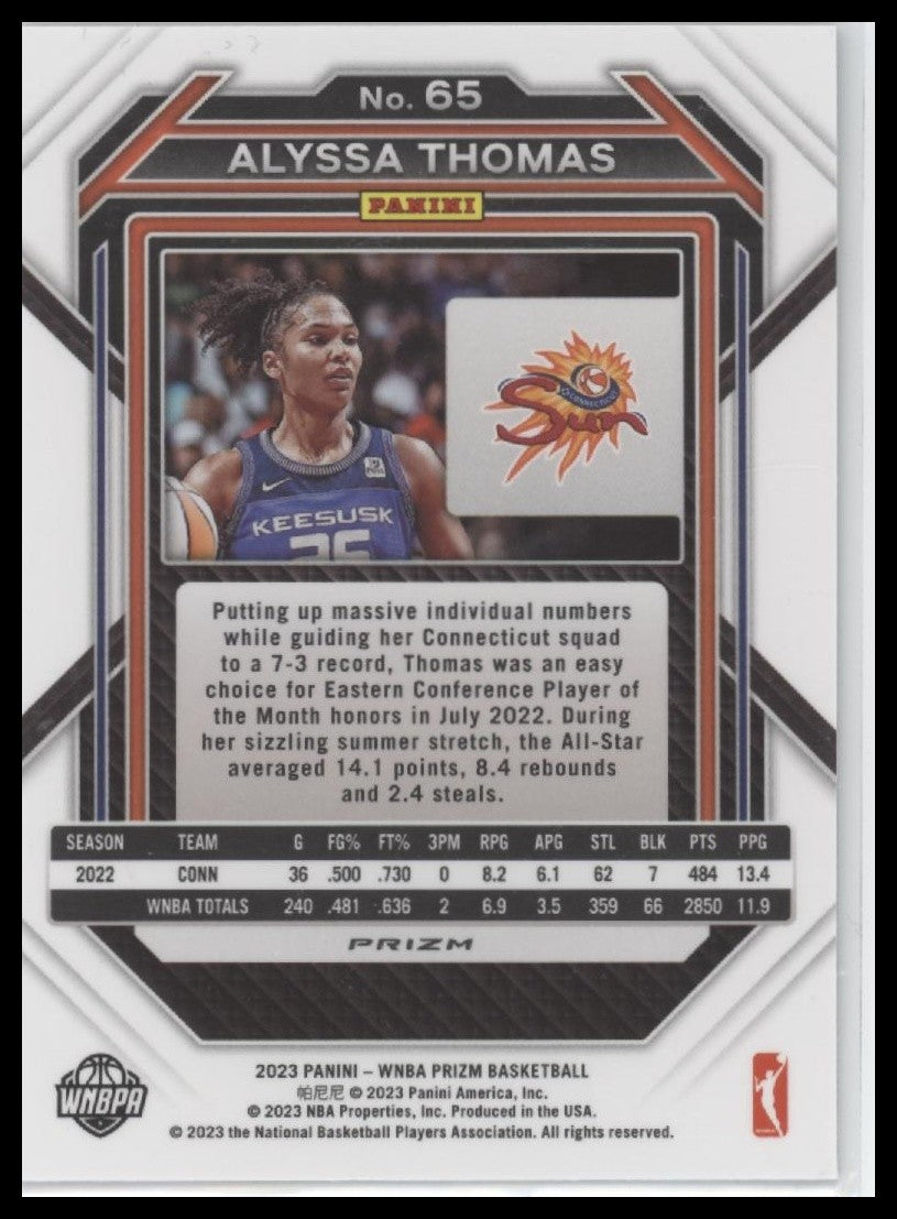 2023 Panini Prizm WNBA #65 Alyssa Thomas Green