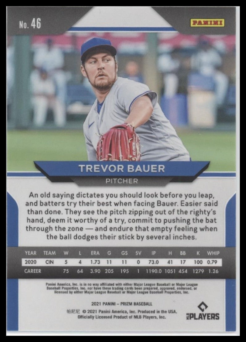 2021 Panini Prizm Trevor Bauer Los Angeles Dodgers #46