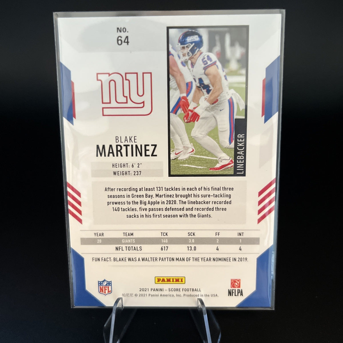 2021 Score - Blake Martinez #64 Spokes /110