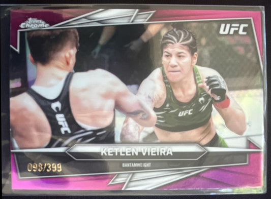 2026 Topps Chrome UFC Ketlen Vieira #198 Magenta Refractor 98/399