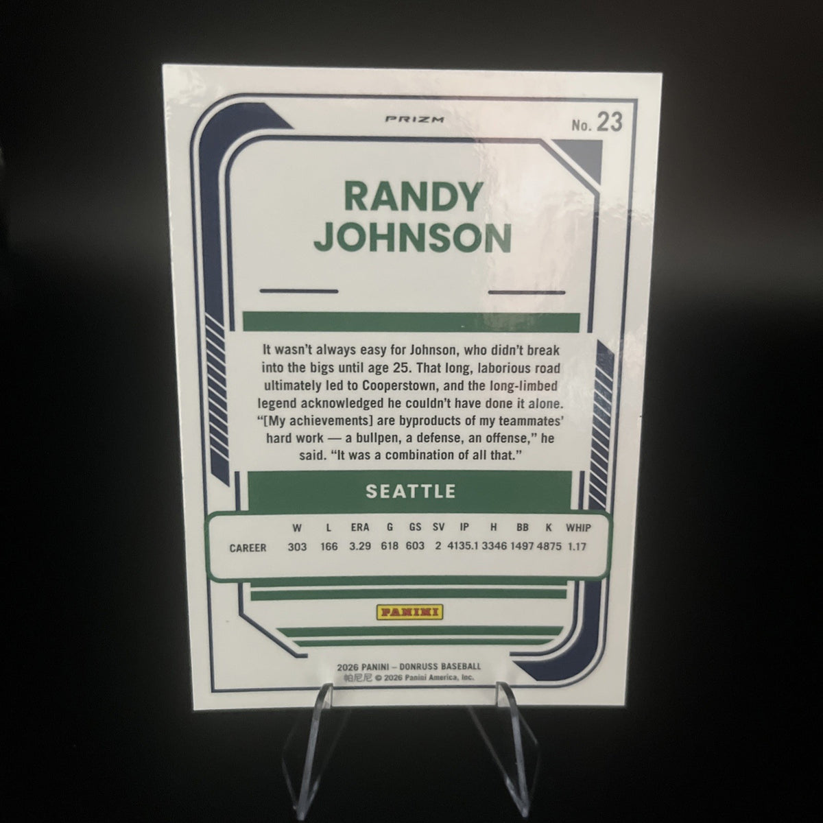 2026 Panini Donruss - Optic Randy Johnson #23 Orange Prizm