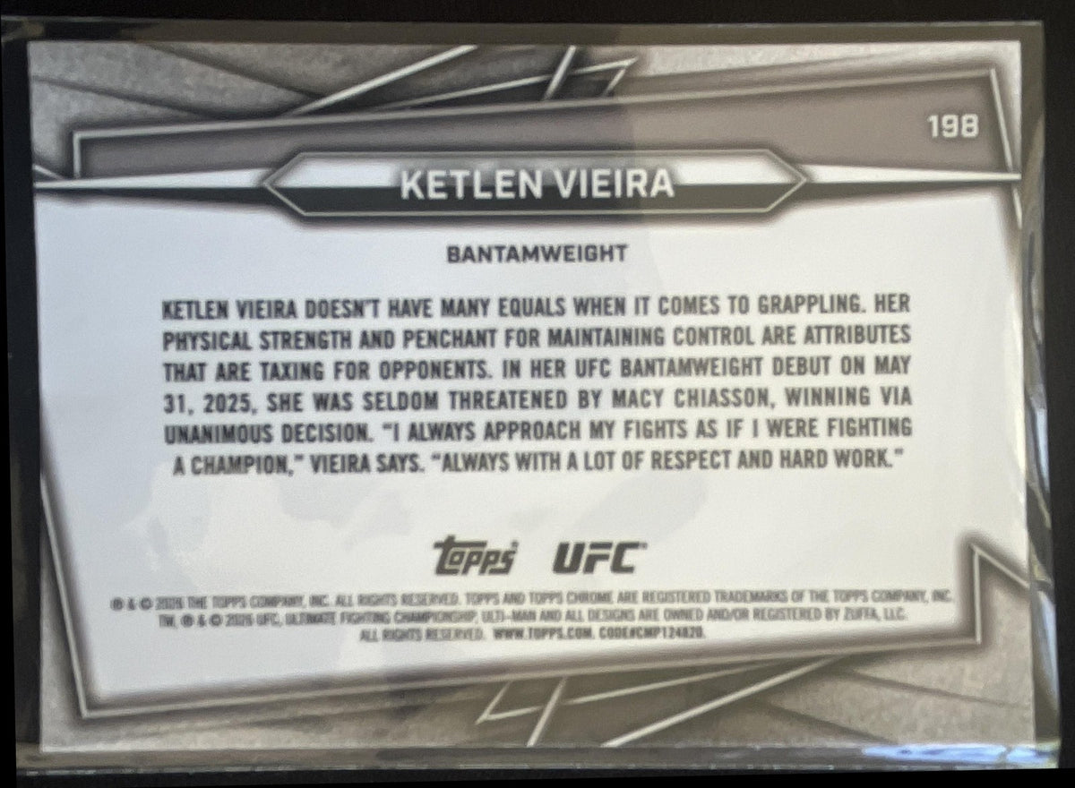 2026 Topps Chrome UFC Ketlen Vieira #198 Magenta Refractor 98/399