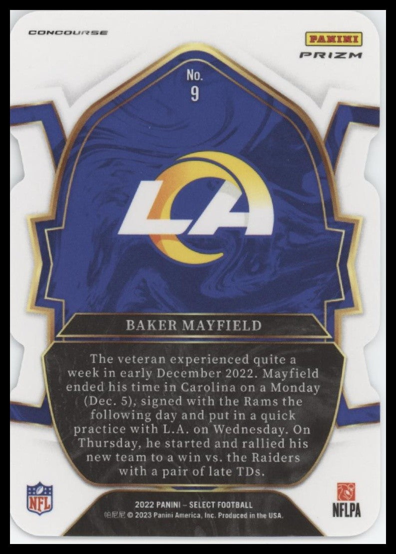 Baker Mayfield  2022 Panini Select Die Cut Chrome Black  #9 Near Mint or Better