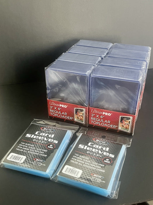 200 Ultra PRO 3x4 35pt Toploaders + 200 BCW Penny Sleeves Bundle