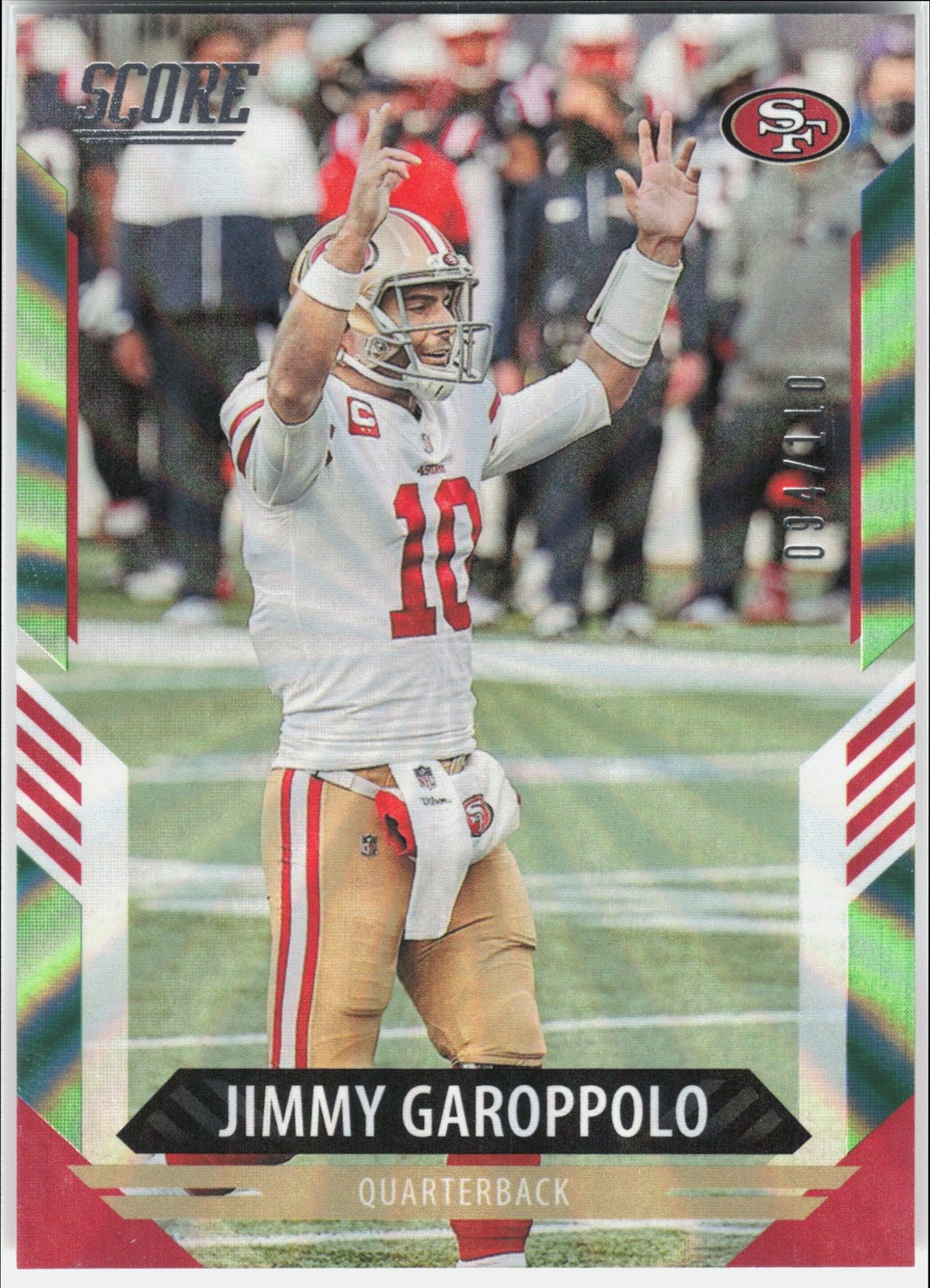 2021 Panini Score Jimmy Garoppolo #259 Spokes Refractor 94/110 49ers
