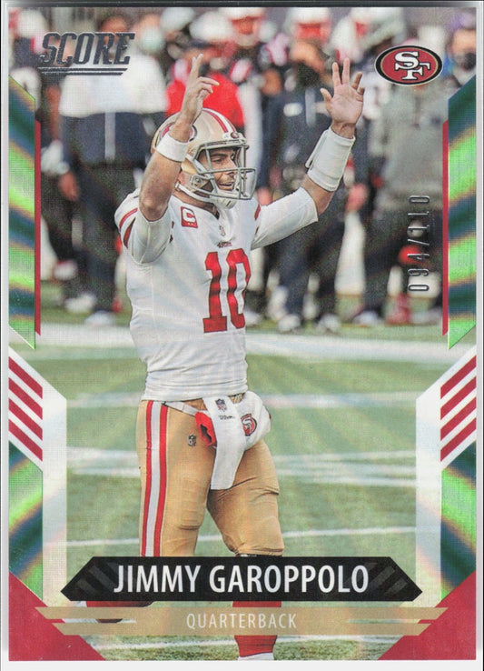 2021 Panini Score Jimmy Garoppolo #259 Spokes Refractor 94/110 49ers