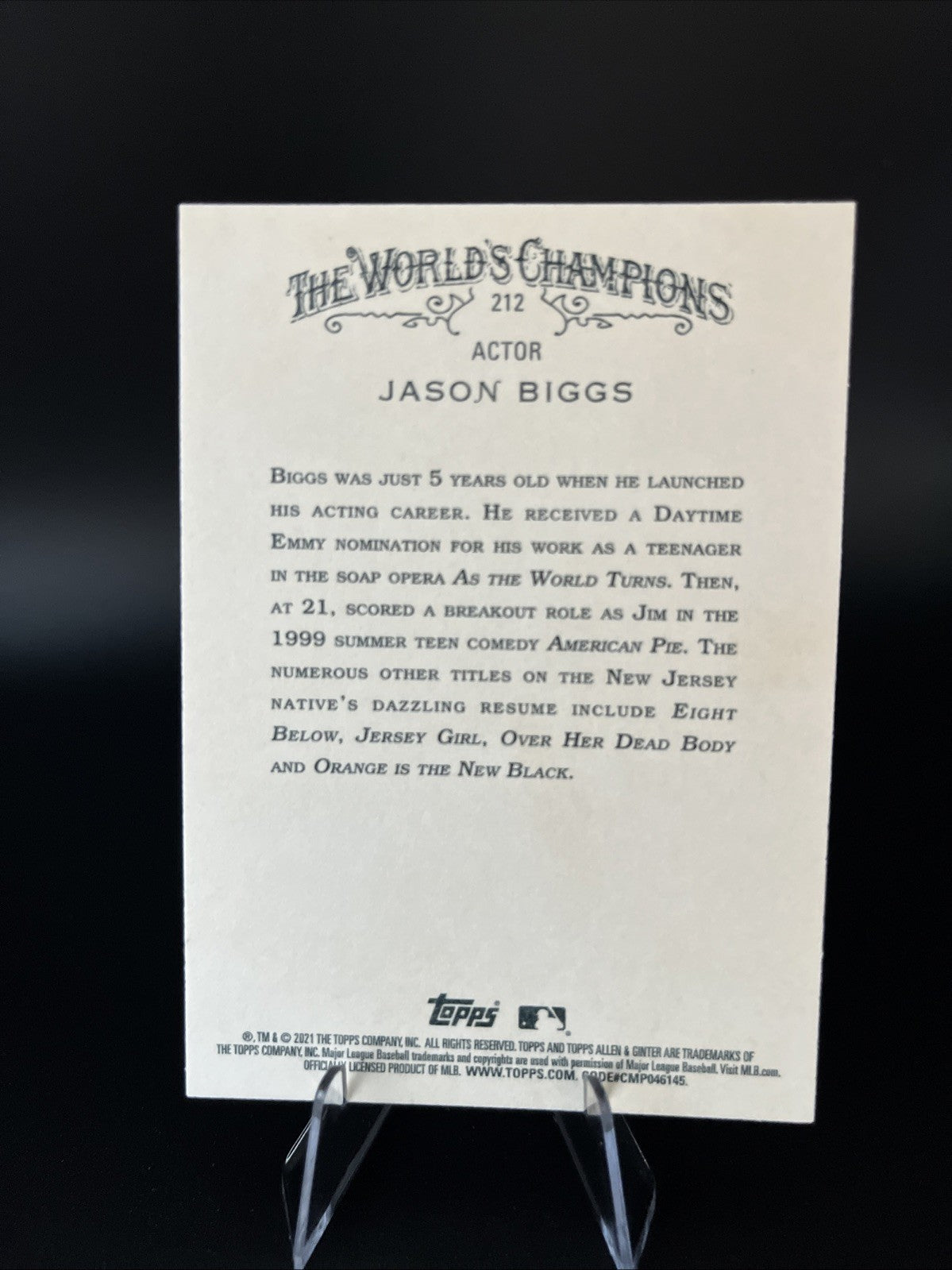 2021 Topps Allen Ginter - Full Size Non Baseball Autographs Jason Biggs #FSAJB