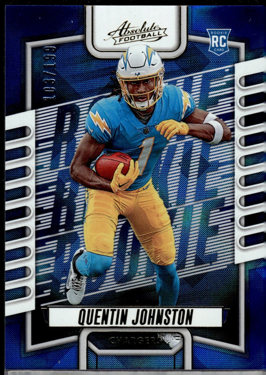 2023 Panini Absolute Quentin Johnston #110 Blue Diamonds 103/199 RC Chargers