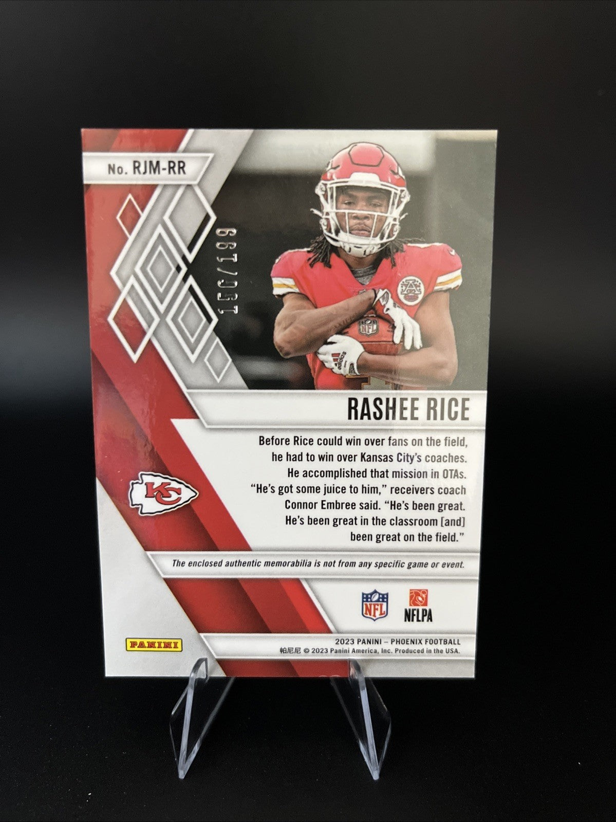 2023 Panini Phoenix - Rookie Jumbo Memorabilia Rashee Rice #RJM-RR /199 (MEM,...