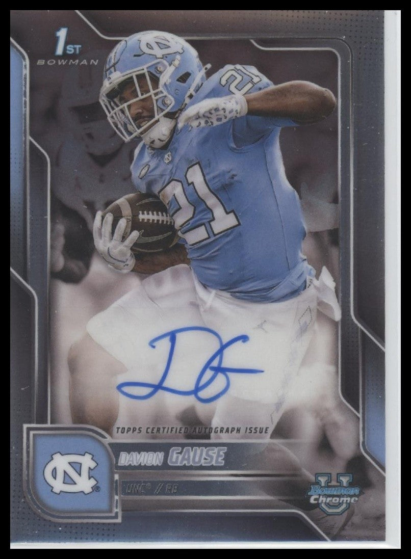 2025 Davion Gause Bowman U Chrome #BCA-DG Near Mint or Better AU
