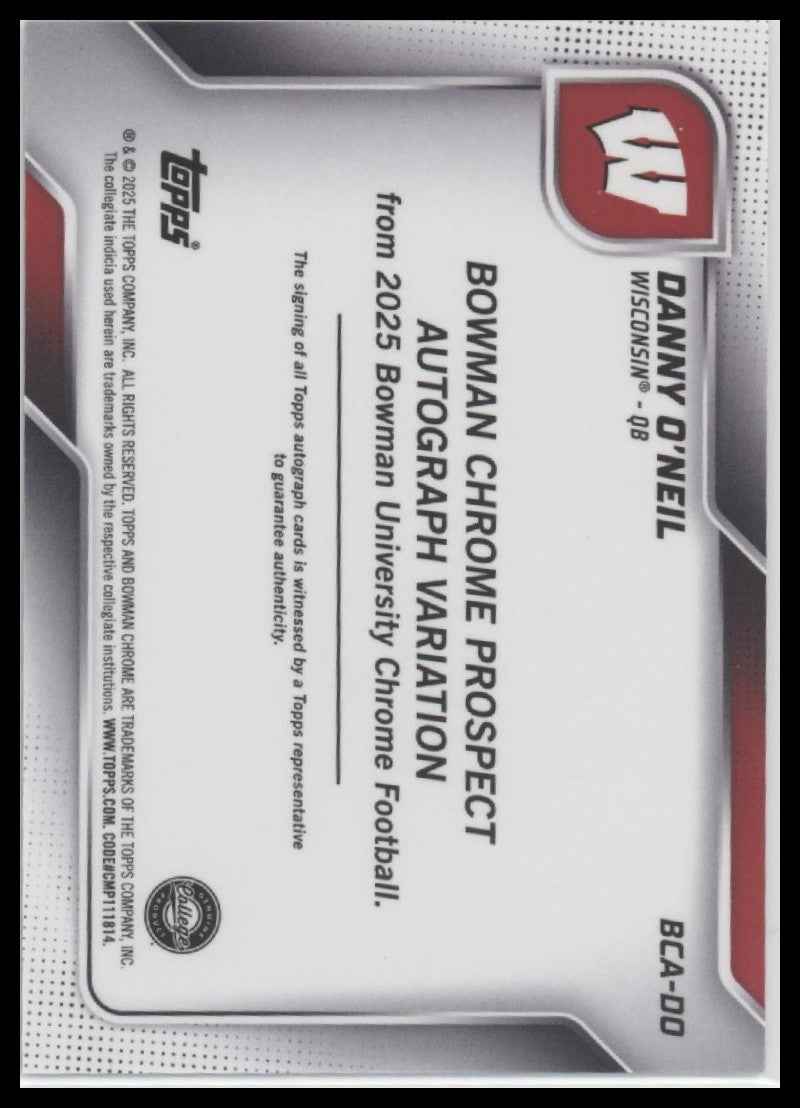 2025 Danny O'Neil  Bowman University Chrome # Near Mint or Better