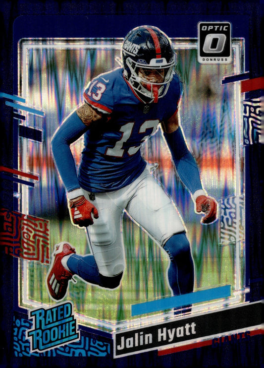 2023 Panini Donruss Optic Jalin Hyatt #279 Purple Shock Prizm RC Rated Rookie
