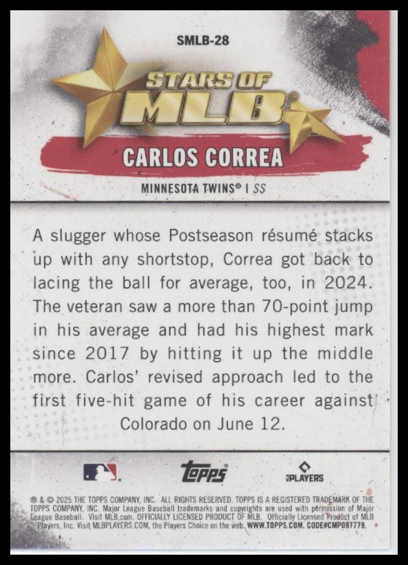 2025 Topps Carlos Correa Minnesota Twins #SMLB-28