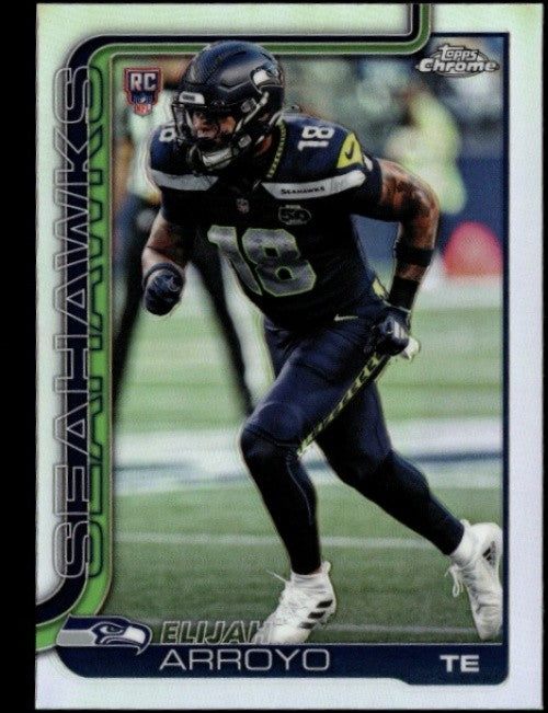 2025 Topps Chrome Elijah Arroyo #396 Rookie Refractor RC Seahawks